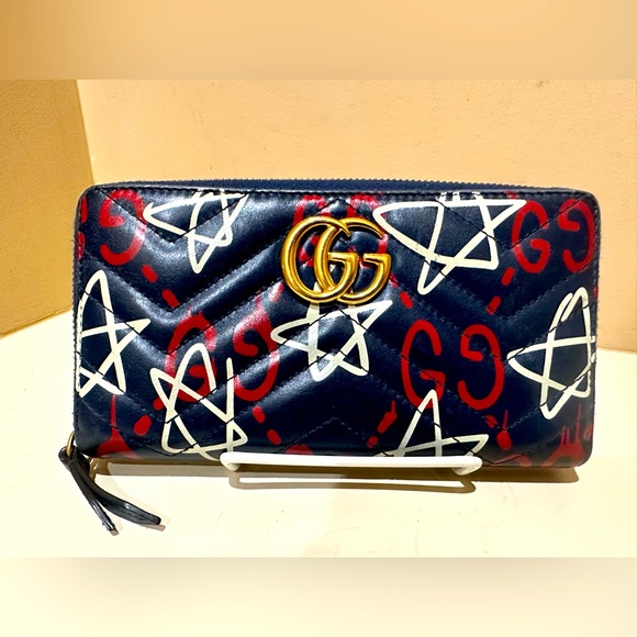 Gucci Marmont GG Star Ghost Leather Wallet - Picture 1 of 11
